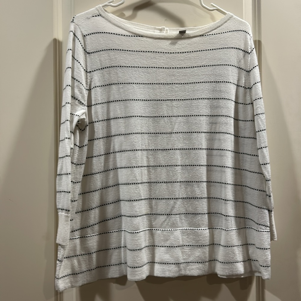 Halogen Button Back Pullover Scoop Neck Lightweig… - image 2